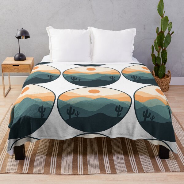 Item preview, Desert Sunset Abstract Landscape with Cactus designed and sold by ArtfulWeave.