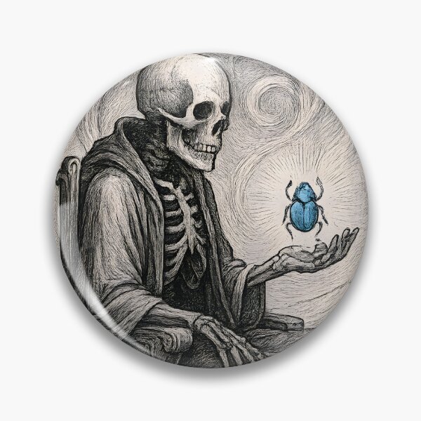 Item preview, Celestial Scarab Keeper: Gothic Skeleton & Mystic Beetle designed and sold by Shoot-The-Moon.
