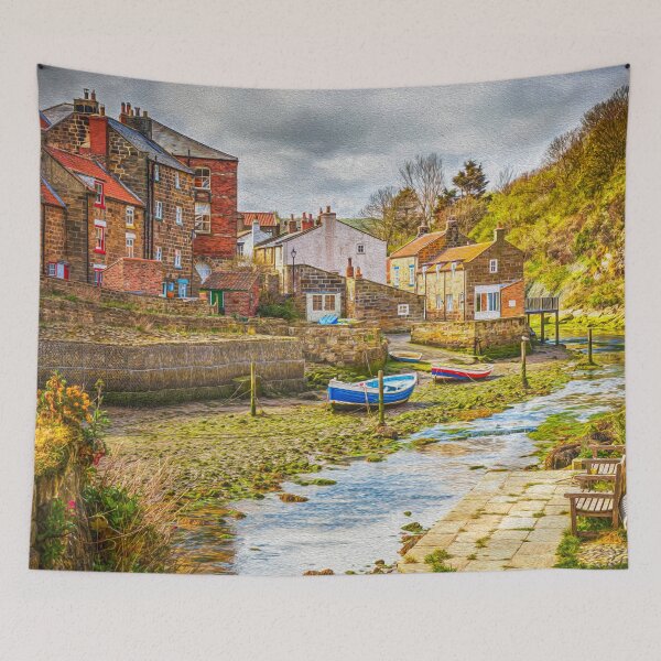 Item preview, Staithes Fishing Boat, Yorkshire, England, Oil Painting designed and sold by Paul Thompson Photography.