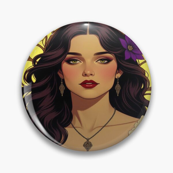 Item preview, Divine Bloom – Portrait of a mystical muse with floral grace in Art Nouveau splendor designed and sold by FotoworldEdel.