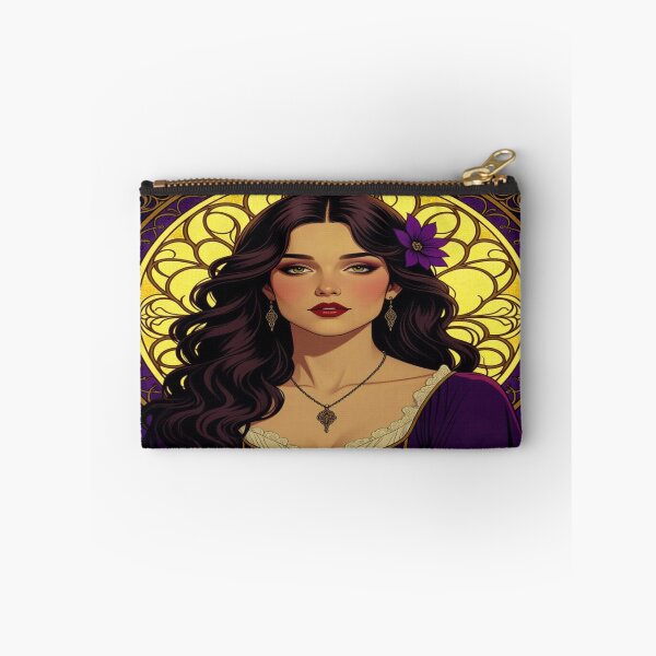 Item preview, Divine Bloom – Portrait of a mystical muse with floral grace in Art Nouveau splendor designed and sold by FotoworldEdel.