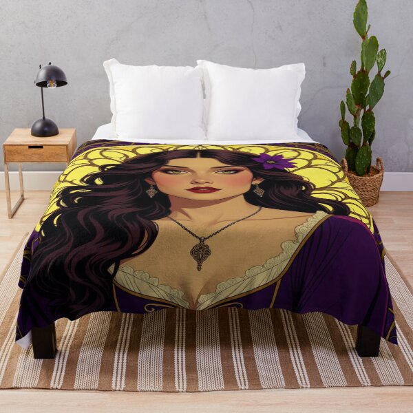 Item preview, Divine Bloom – Portrait of a mystical muse with floral grace in Art Nouveau splendor designed and sold by FotoworldEdel.