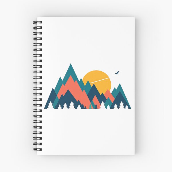 Item preview, Geometric Sunset Mountain Forest Landscape designed and sold by ArtfulWeave.