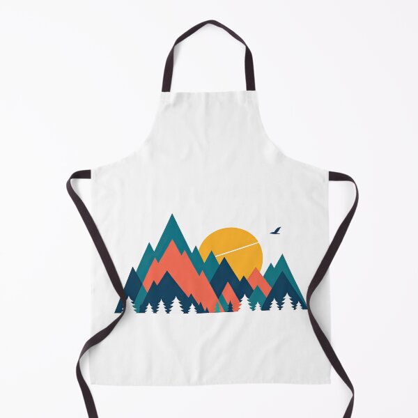 Item preview, Geometric Sunset Mountain Forest Landscape designed and sold by ArtfulWeave.