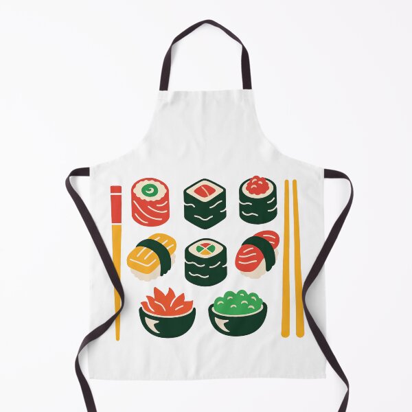 Item preview, Cute Colorful Sushi Set Illustration with Chopsticks designed and sold by ArtfulWeave.