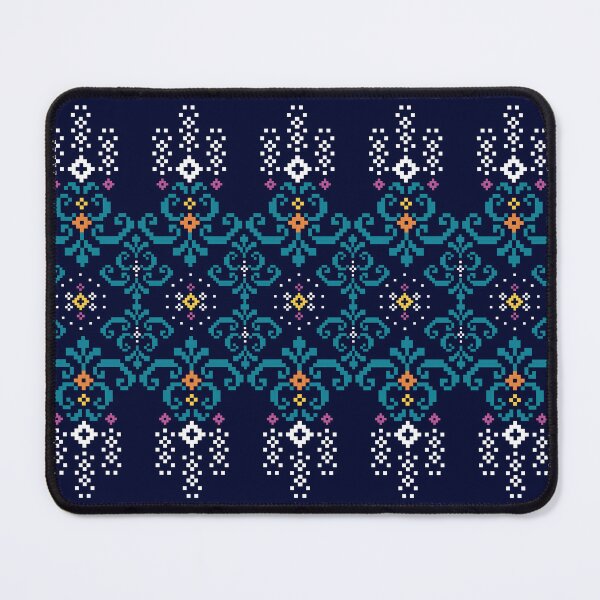 Item preview, Floral Ethnic Pixel Pattern in Dark Blue designed and sold by MNX.