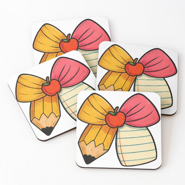 Item preview, Back to School Pencil and Paper Bow with Apple designed and sold by ArtfulWeave.