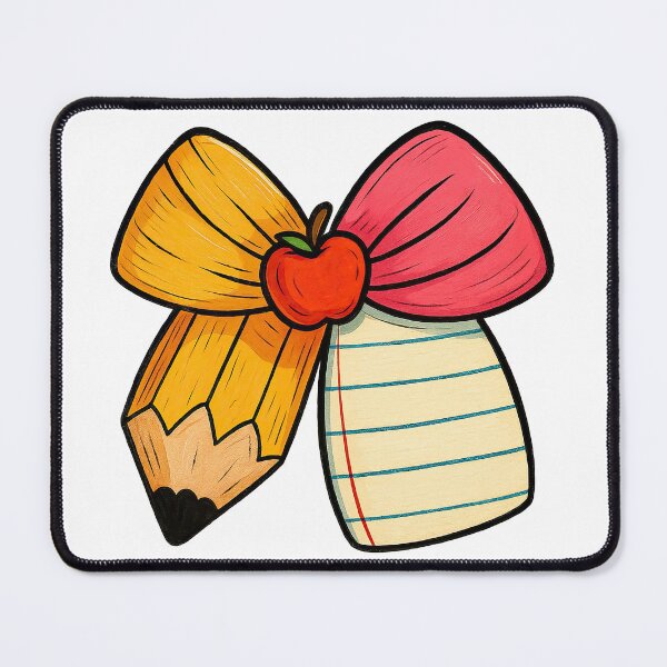 Item preview, Back to School Pencil and Paper Bow with Apple designed and sold by ArtfulWeave.