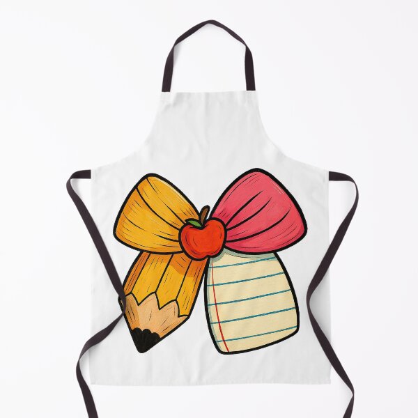 Item preview, Back to School Pencil and Paper Bow with Apple designed and sold by ArtfulWeave.