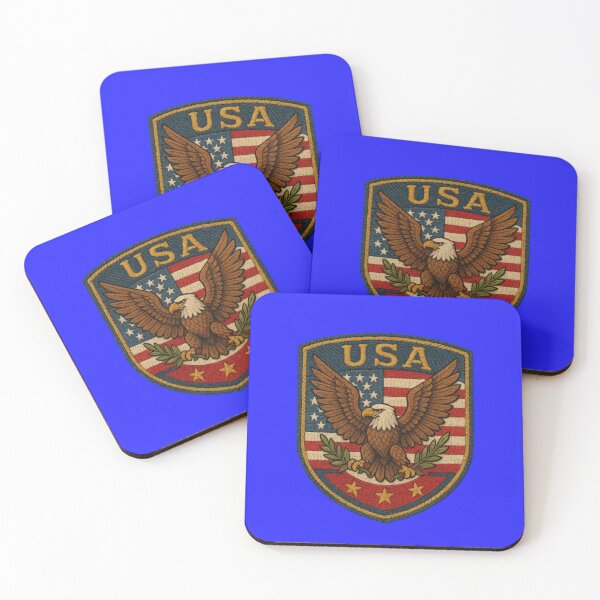 Item preview, USA, American flag, eagle embroidery designed and sold by Mauswohn.