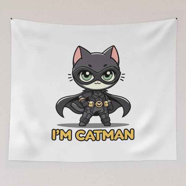 Item preview, I’m Catman – Kawaii Superhero Cat Parody designed and sold by Karma Design.