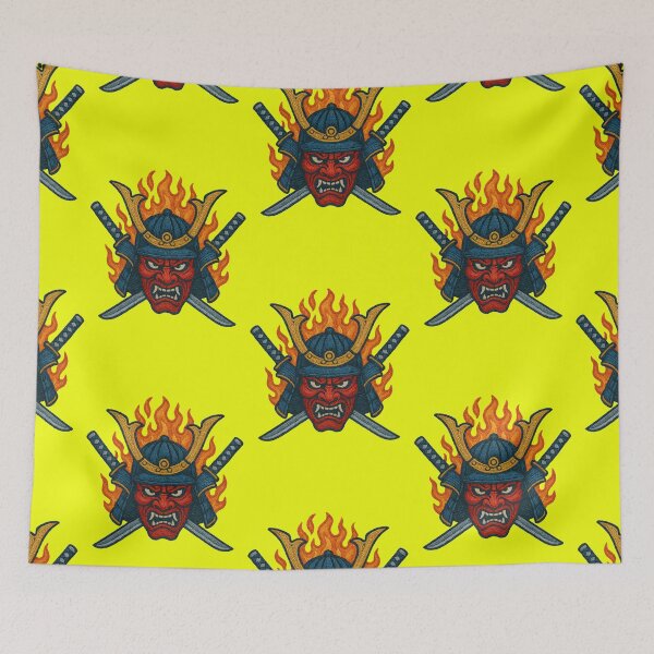 Item preview, Samurai mask, embroidery designed and sold by Mauswohn.