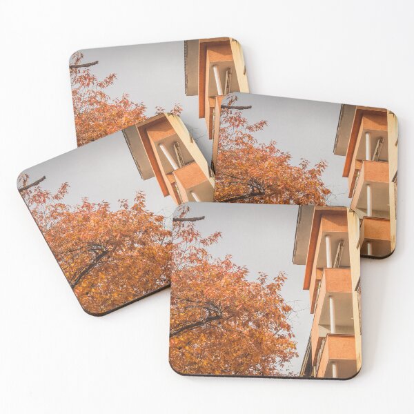 Item preview, Sofia Cityscape with Architectural Detail and Autumn Tree – Urban Fall Photography designed and sold by photo-travel.