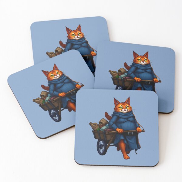 Item preview, The Traveling Cat Merchant - Whimsical Fantasy Art designed and sold by Dakson Design - Fantasy Art.