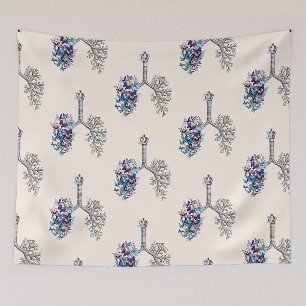 Item preview, Flowers Lung, floral leaves, lungs,healthy lung, lungs cancer, respiratory therapist, cystic fibrosis designed and sold by Collagedream.