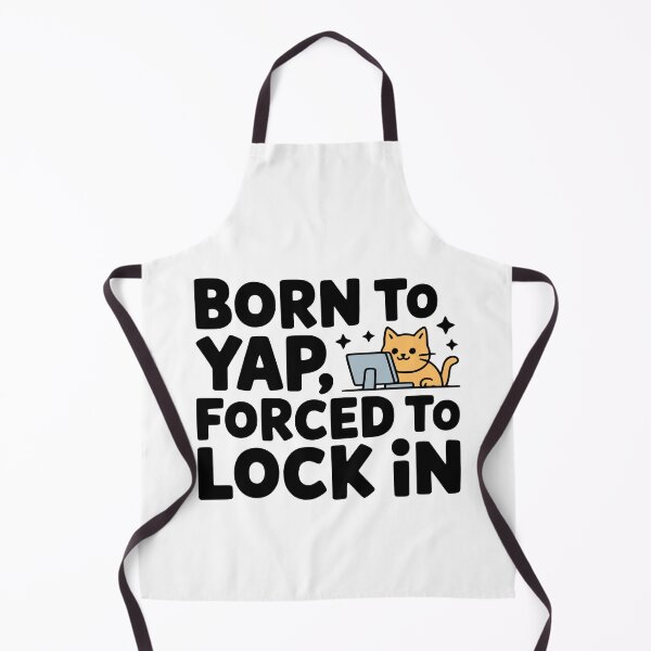 Item preview, Born To Yap Forced To Lock In! Cute Computer Cat designed and sold by PMCreative.