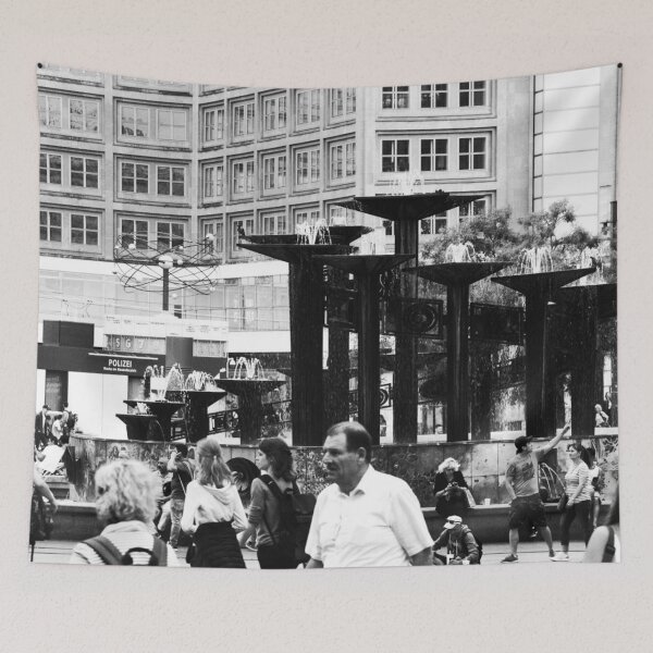Item preview, Alexanderplatz Berlin – Iconic Black & White City Scene designed and sold by photo-travel.
