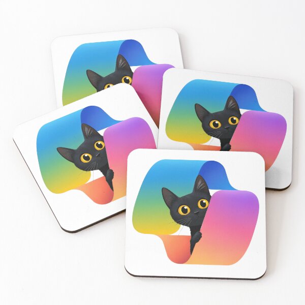 Item preview, Curious black Cat in the copilot logo designed and sold by YONKO STORE.