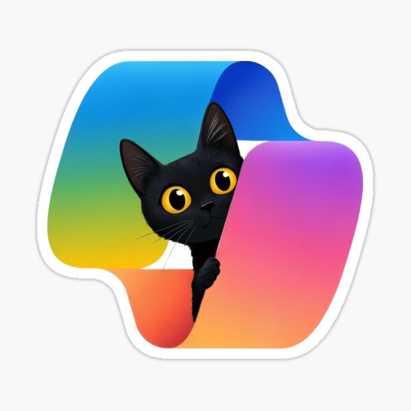 Aperçu de l'œuvre Chat noir curieux dans le logo du copilote créée et vendue par YONKO STORE.