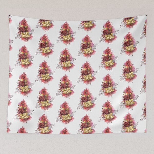 Aperçu de l'œuvre Motif floral. Bouquet de fleurs. Bouquet de roses. créée et vendue par MagelliShop.