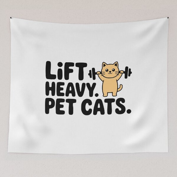 Item preview, Lift Heavy Pet Cats! Cute Weightifting Cats Pun designed and sold by PMCreative.
