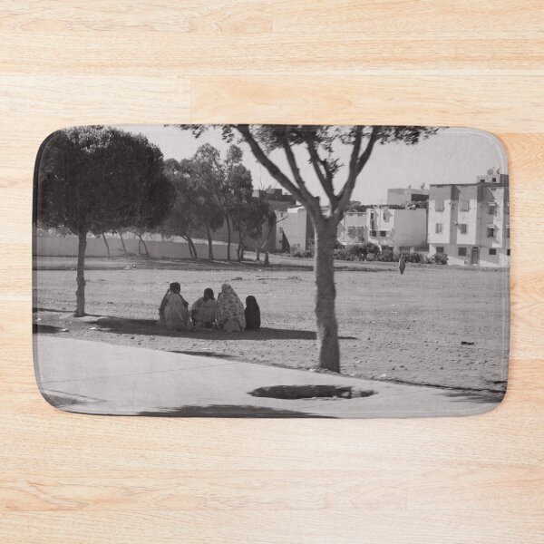 Item preview, Agadir Black & White Scene – Woman Sitting in the City designed and sold by photo-travel.