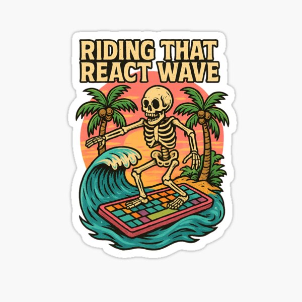 Item preview, Camiseta "Sumando la ola de React" para desarrolladores de JavaScript designed and sold by DiShepherd.