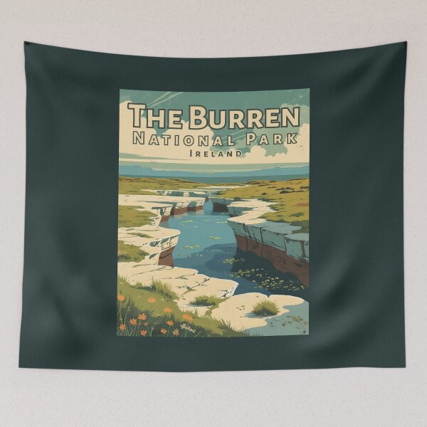 Item preview, A Vintage Illustration of The Burren National Park - Ireland  designed and sold by GoodOldVintage.