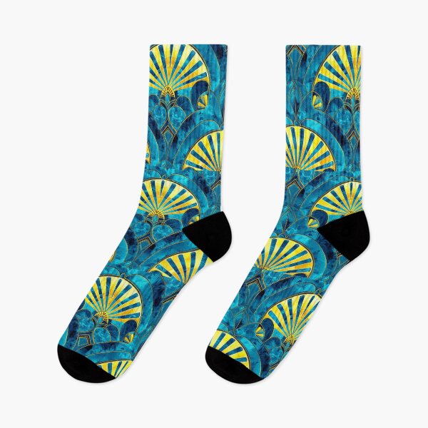 Item preview, Art Deco Elegant Blue And Golden Ombre Pattern designed and sold by DEC02.