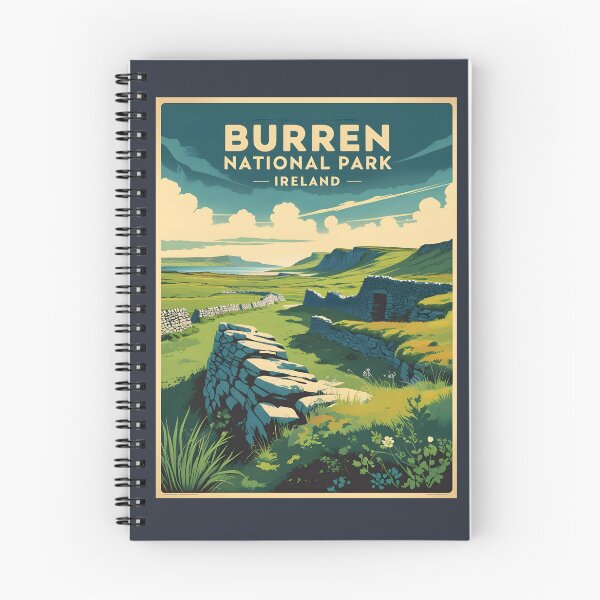 Artikelvorschau, Eine Vintage-Illustration des Burren-Nationalparks - Irland entworfen und verkauft von GoodOldVintage.