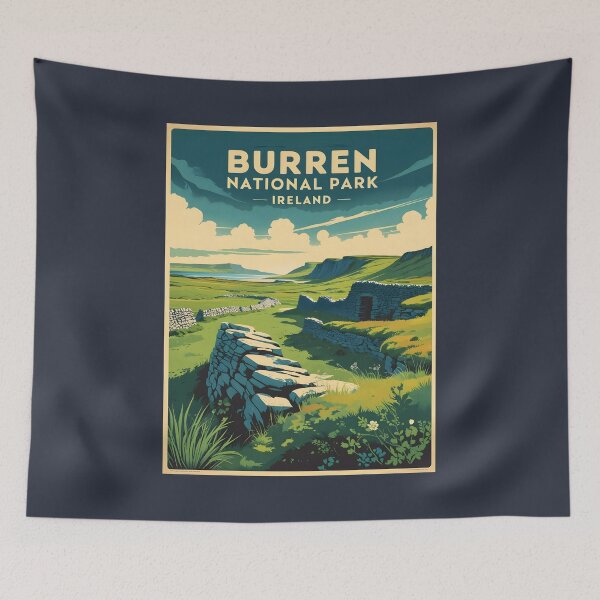Item preview, A Vintage Illustration of The Burren National Park - Ireland  designed and sold by GoodOldVintage.