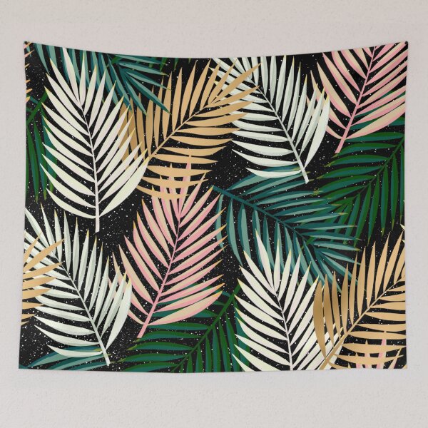 Item preview, Tropicana Noir – Colorful Leaf Pattern designed and sold by krystlemc.