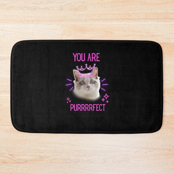 Item preview, You Are Purrrrfect – Cute Cat with Neon Crown designed and sold by ZdunekDesign.