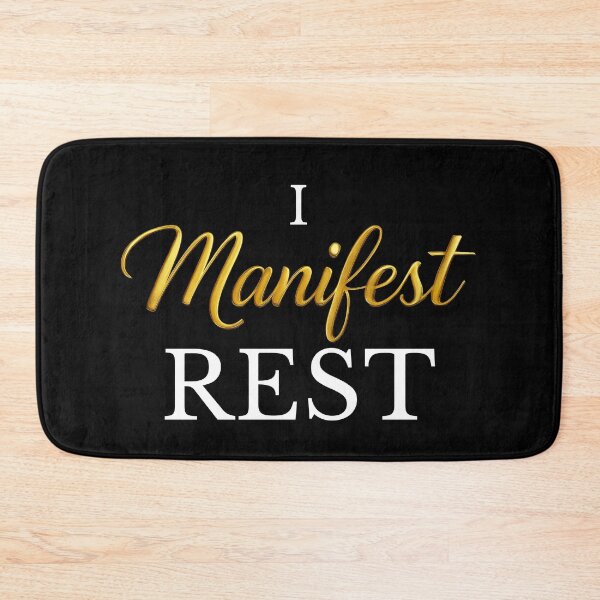 Item preview, I Manifest Rest – Elegant Gold Affirmation for Self‑Care & Stillness designed and sold by PracowniaQrnaChata.