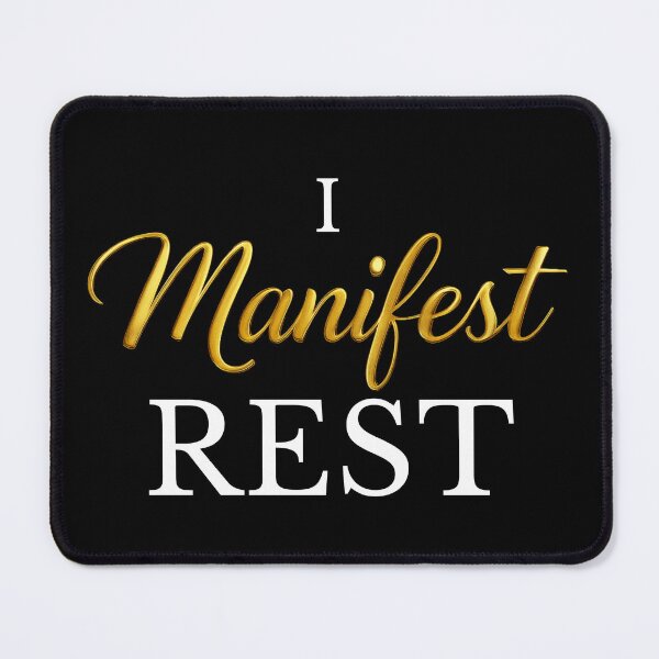 Item preview, I Manifest Rest – Elegant Gold Affirmation for Self‑Care & Stillness designed and sold by PracowniaQrnaChata.