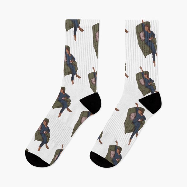Item preview, A woman with her coffee on the coach in blue clothes  designed and sold by Hessah-HA.