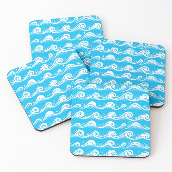 Item preview, Waves Aqua Blue White designed and sold by SilverPegasus.