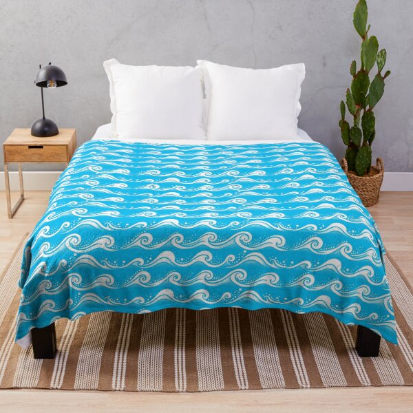 Item preview, Waves Aqua Blue White designed and sold by SilverPegasus.
