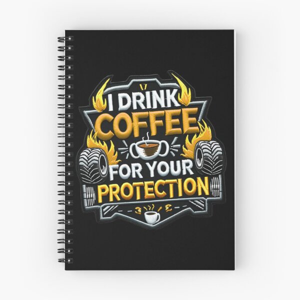 Item preview, I Drink Coffee for Your Protection  Funny Monster Truck Embroidered Patch Design designed and sold by ArtDesignTp.