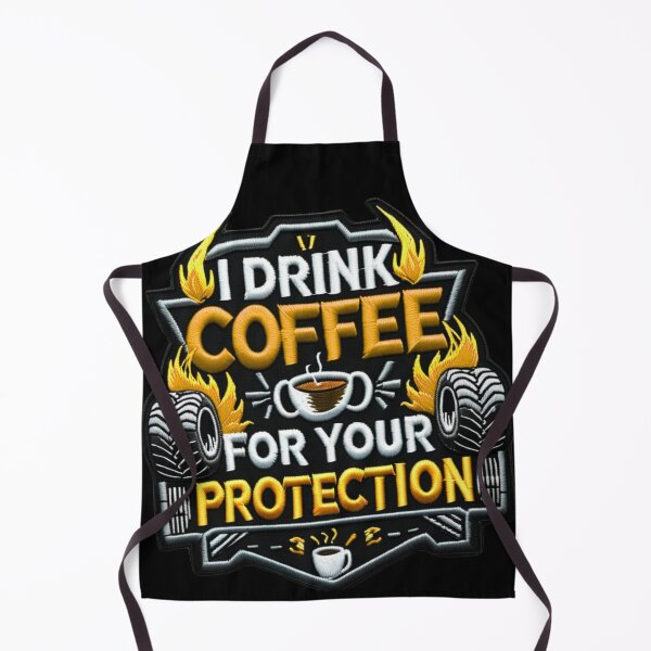 Item preview, I Drink Coffee for Your Protection  Funny Monster Truck Embroidered Patch Design designed and sold by ArtDesignTp.