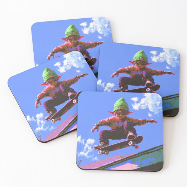 Item preview, Elf boy in the air on a Skateboard designed and sold by V-Fantasy.