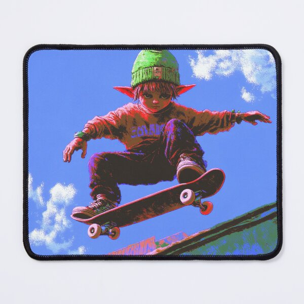 Item preview, Elf boy in the air on a Skateboard designed and sold by V-Fantasy.
