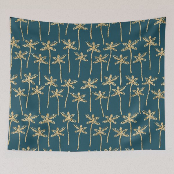 Item preview, Golden Palms – Tropical Linework Pattern designed and sold by krystlemc.