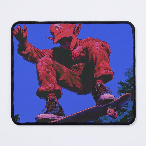 Item preview, red elf boy in the air on a Skateboard designed and sold by V-Fantasy.