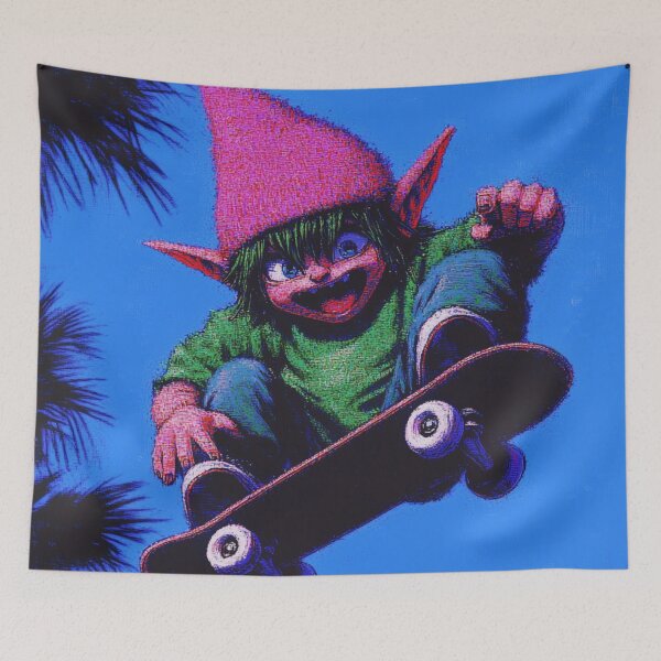 Item preview, Gnome in the air on a Skateboard designed and sold by V-Fantasy.