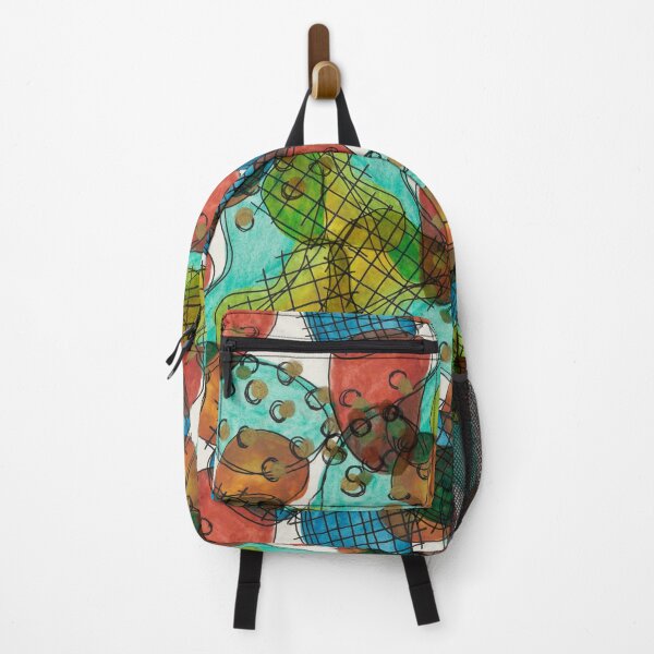Item preview, Merry Composition & Coins Colorful Watercolor & Ink Abstract Pattern designed and sold by GenAumonier.