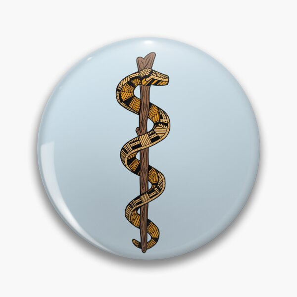 Item preview, Yellow/Gold - Staff of Asclepius designed and sold by Mostly Medical.