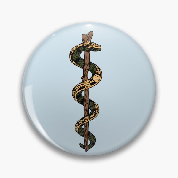 Item preview, Gold and Green - Staff of Asclepius designed and sold by Mostly Medical.