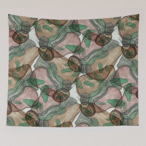 Item preview, Uncharted Terrain Earth Tones Watercolor and Ink Abstract Pattern designed and sold by GenAumonier.