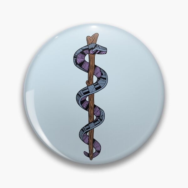 Item preview, Blue and Purple - Staff of Asclepius designed and sold by Mostly Medical.